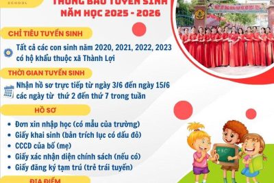 Trường Mầm non Liên Bảo tuyển sinh năm học 2025-2026